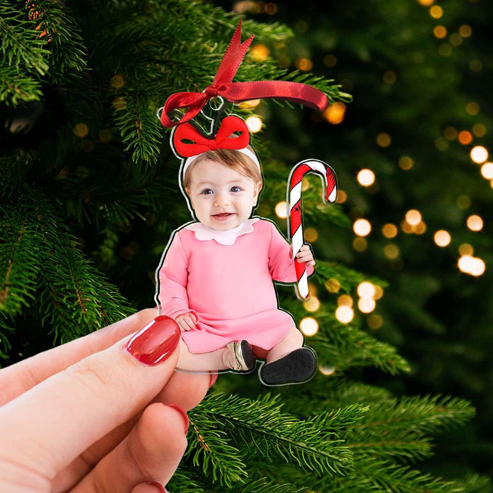 Personalized Funny Christmas Costumes Kid Photo Acrylic Ornaments