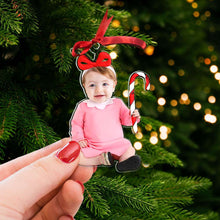 Load image into Gallery viewer, Personalized Funny Christmas Costumes Kid Photo Acrylic Ornaments
