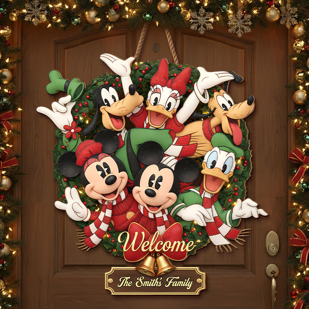 "Welcome Home!" Adorable Characters Wooden Sign - Personalized Gifts for Family and Friends Wood Sign PopCulturePrints