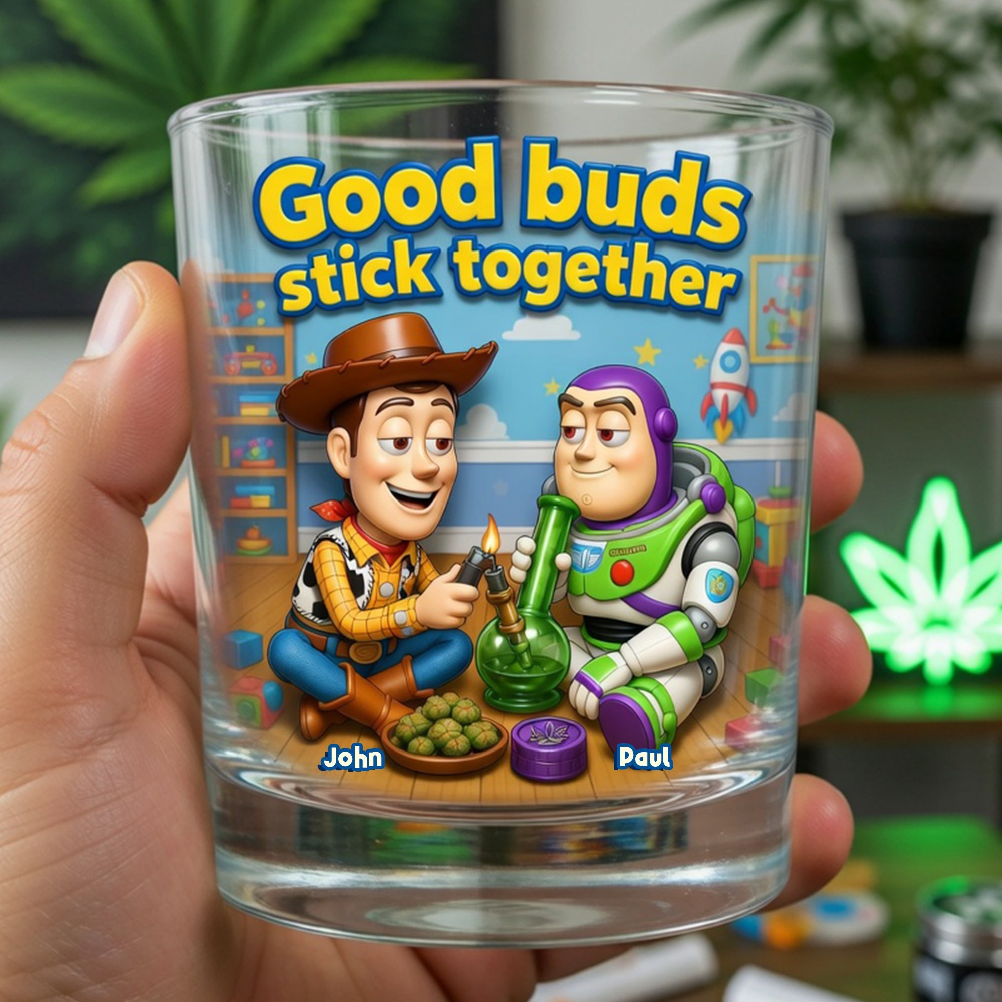 Good Buds Stick Together - Adventure Friends Round Glass - Personalized Gifts For Friends