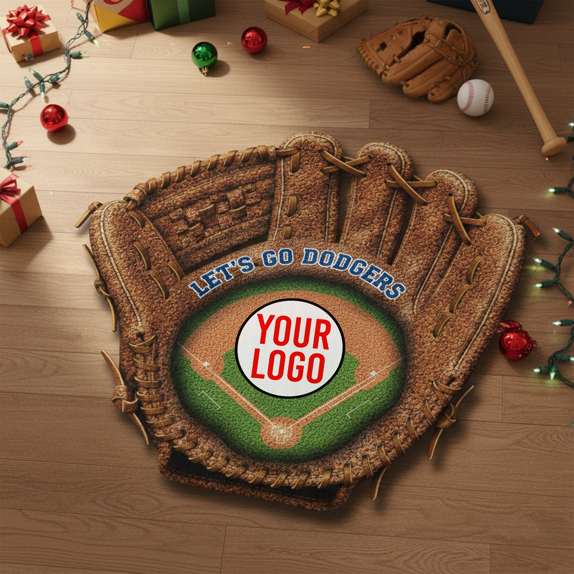 "Hit a Home Run with Your Front Door!" - Sports Glove Doormat - Personalized Gift for Sports Lovers Doormat PopCulturePrints