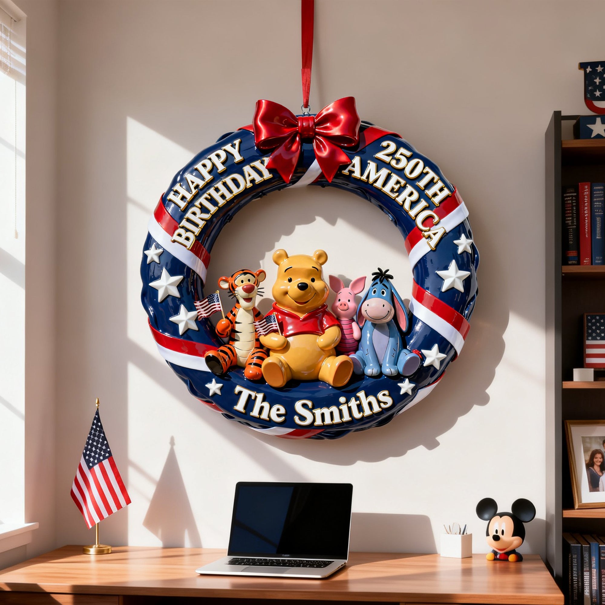 Celebrate the USA's 250th Anniversary with Adorable Characters - Personalized Wood Sign Gift Wood Sign PopCulturePrints