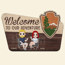 Load image into Gallery viewer, Personalized Camping Couple Doormat - Welcome to Our Adventure Doormat PopCulturePrints
