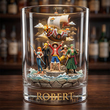 Load image into Gallery viewer, Adventure Awaits: Personalized Adventure Crew Round Glass Gift Glass PopCulturePrints

