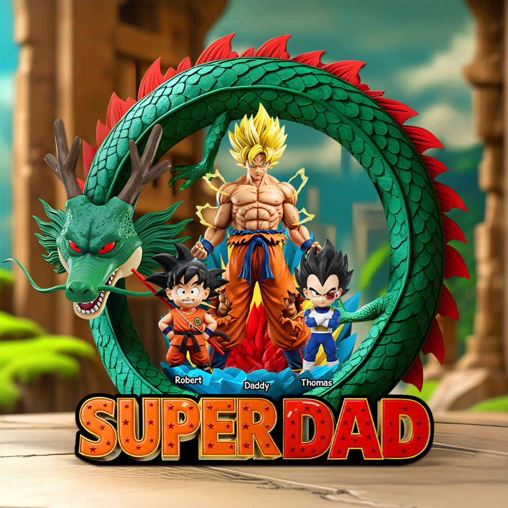"Super Dad - A Powerful Tribute for Your Hero!" - Personalized Acrylic Plaque for Dads, Grandpas, and Father Figures Shaped Plaques PopCulturePrints