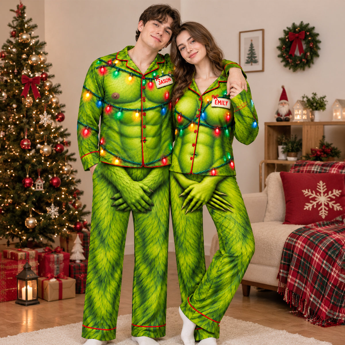 Mischievous Couple Pajamas - Personalized Christmas Gifts For Couples
