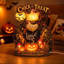 Load image into Gallery viewer, Spooky Farm Halloween Chick Acrylic Light Box - Personalized Gifts for Halloween
