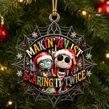 Load image into Gallery viewer, Makin' A List, Scaring It Twice - Personalized Christmas Acrylic Ornament
