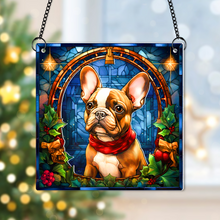 Load image into Gallery viewer, Personalized French Bulldog Christmas Suncatcher Ornament for Dog Lovers
