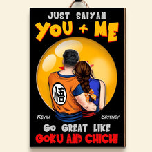 Load image into Gallery viewer, Personalized Goku and Chichi Wood Sign - You &amp; Me Wood Sign PopCulturePrints
