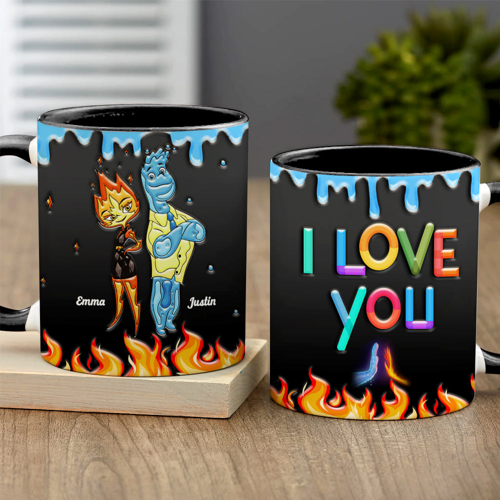 Personalized Fire and Water Couple Mug - Unique Valentine’s Day Gifts for Lovers Coffee Mug PopCulturePrints