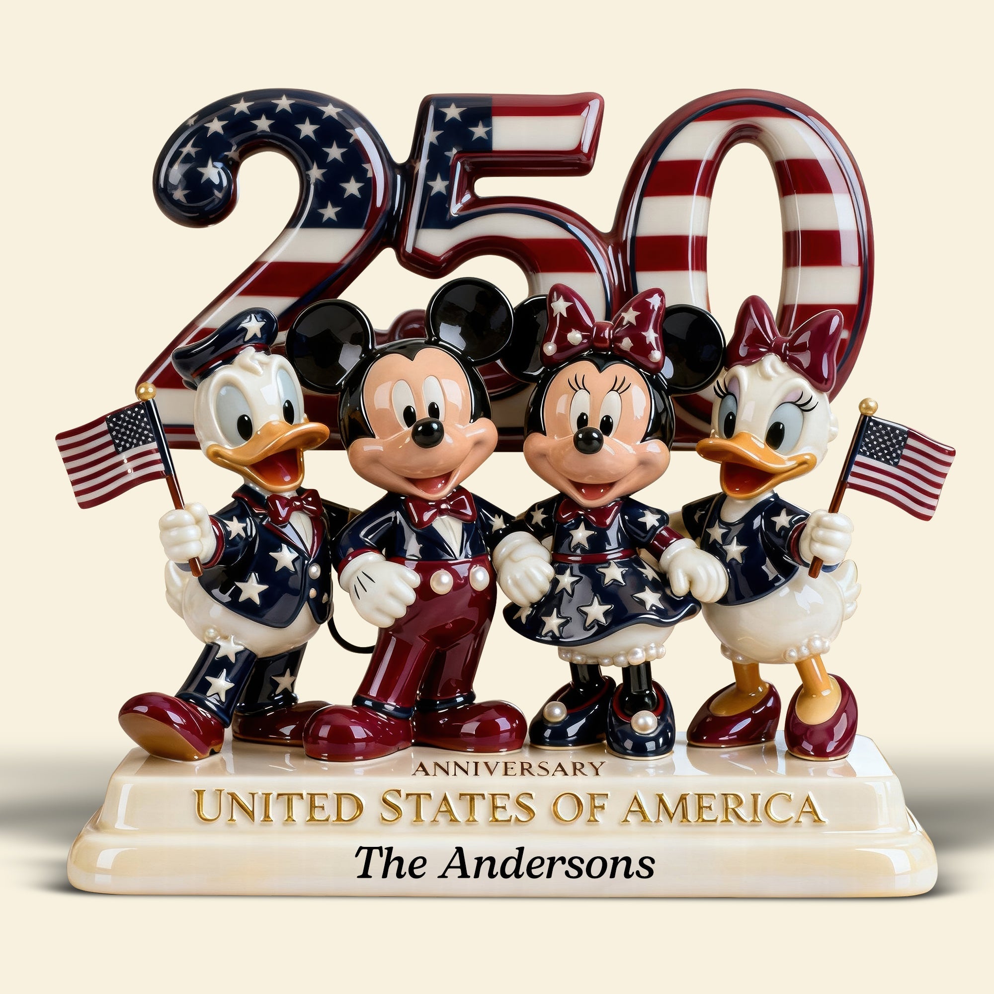 Celebrate 250 Years of Joy - 250th Anniversary Patriotic Family Acrylic Plaque - Personalized Gift for Family & Friends Shaped Plaques PopCulturePrints