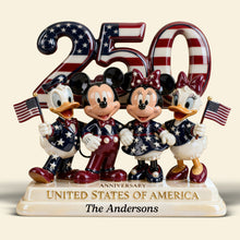 Load image into Gallery viewer, Celebrate 250 Years of Joy - 250th Anniversary Patriotic Family Acrylic Plaque - Personalized Gift for Family &amp; Friends Shaped Plaques PopCulturePrints
