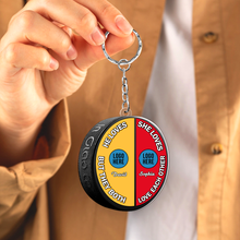 Load image into Gallery viewer, Personalized Ice Hockey Ornament for Couples - Valentine&#39;s Day Gifts - Christmas Gift Ornament PopCulturePrints
