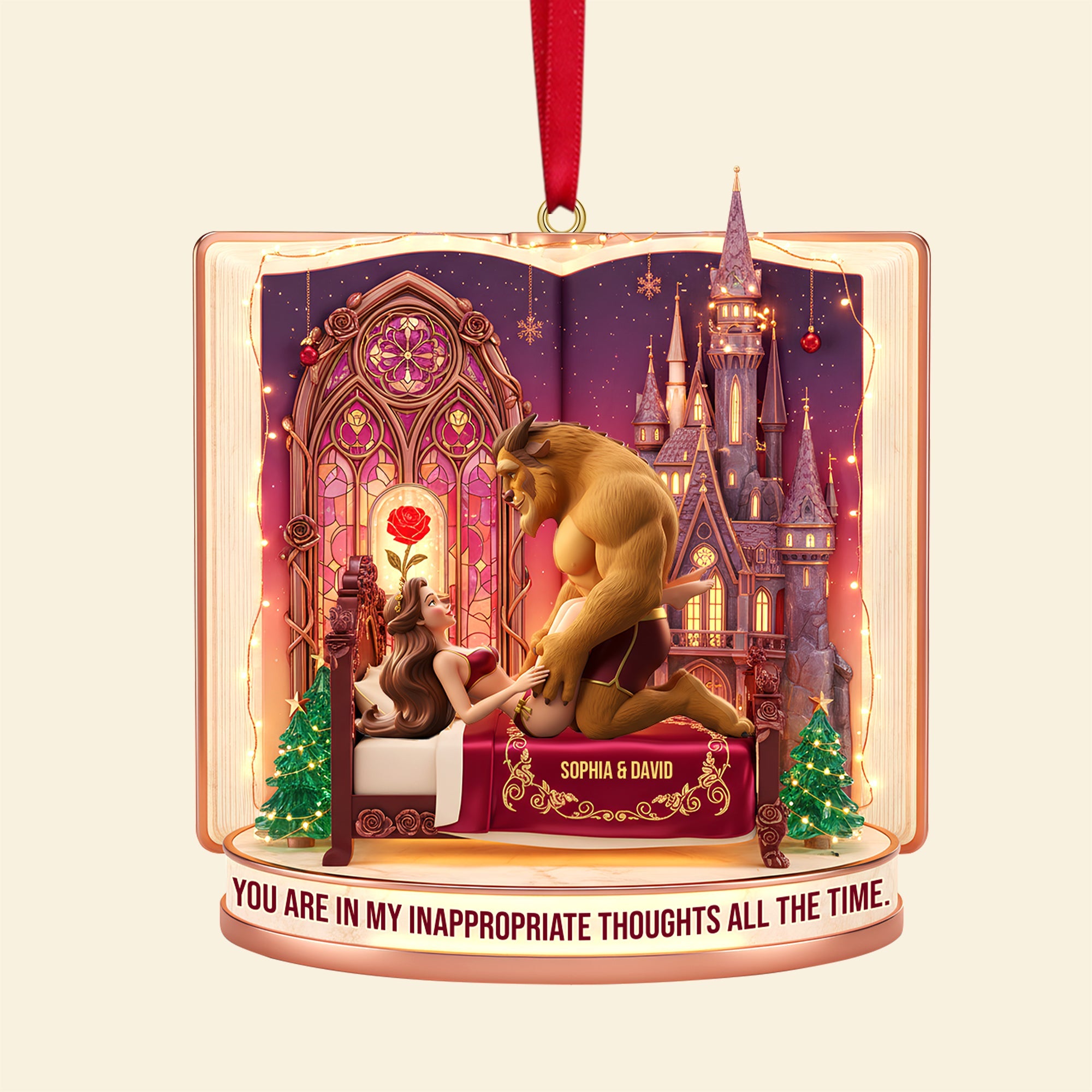 You Are In My Inappropriate Thoughts Ornament - Personalized Christmas Gift for Couples Ornament PopCulturePrints
