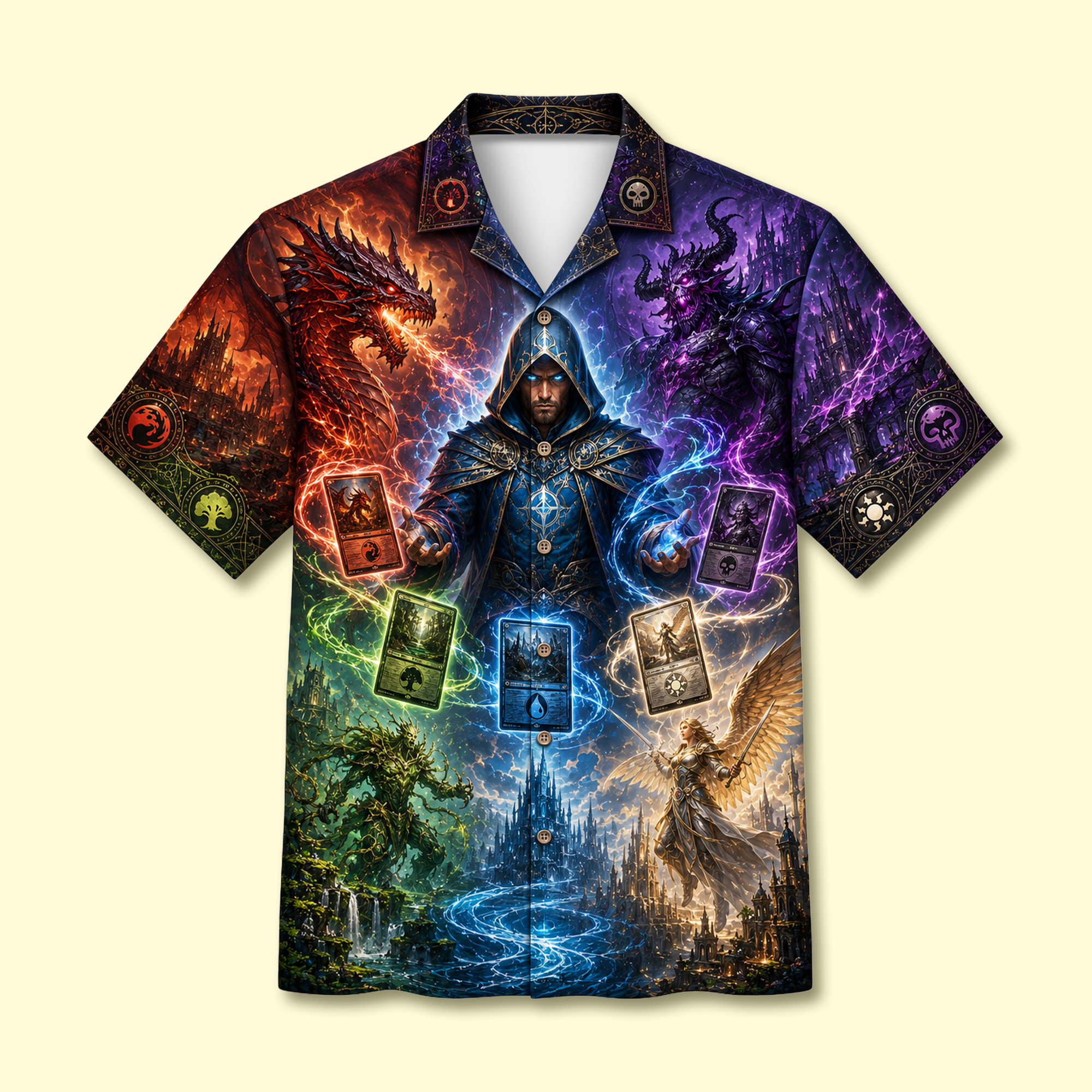 Unleash Your Inner Hero - Fantasy Warrior Hawaiian Shirt - Personalized Gift for Fantasy Lovers