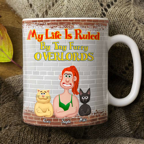 My Life Is Ruled By Tiny Furry Overlords - Personalized Coffee Mug for Cat Moms Coffee Mug PopCulturePrints