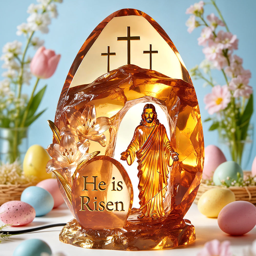 "He is Risen" - Beautiful Christian Resurrection Light Box - Customizable Gift for Loved Ones, Friends, and Family Light Box PopCulturePrints