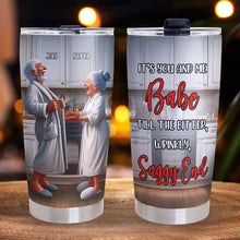 Load image into Gallery viewer, Customizable Tumbler for Couples - &#39;Babe Till the Bitter End&#39; Tumbler Cup PopCulturePrints
