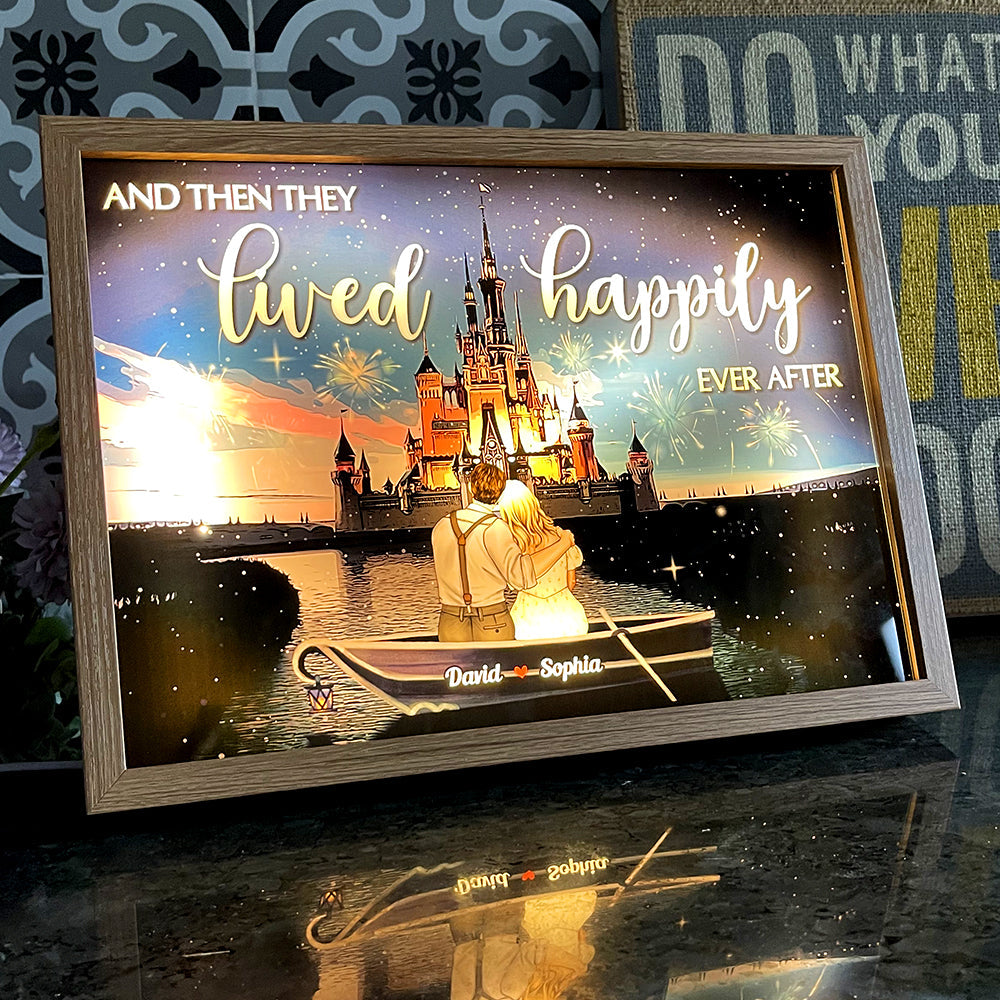 Personalized Happily Ever After Light Photo Frame for Couples