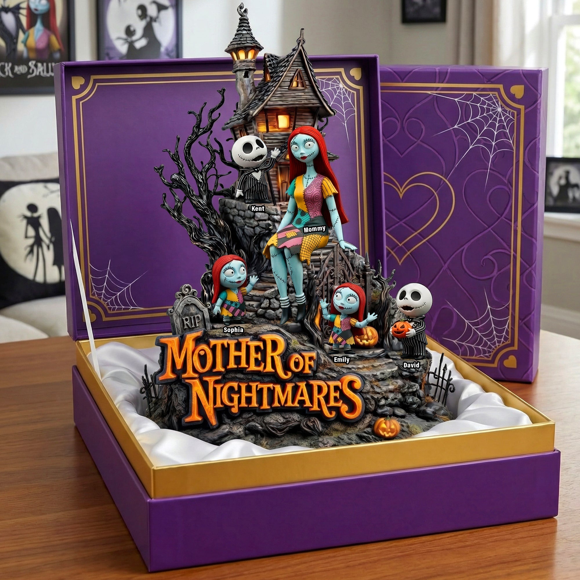 "Embrace Your Inner Horror!" - Personalized Horror Midnight Acrylic Plaque - Unique Gift for Mom, Grandma, and Horror Lovers Shaped Plaques PopCulturePrints