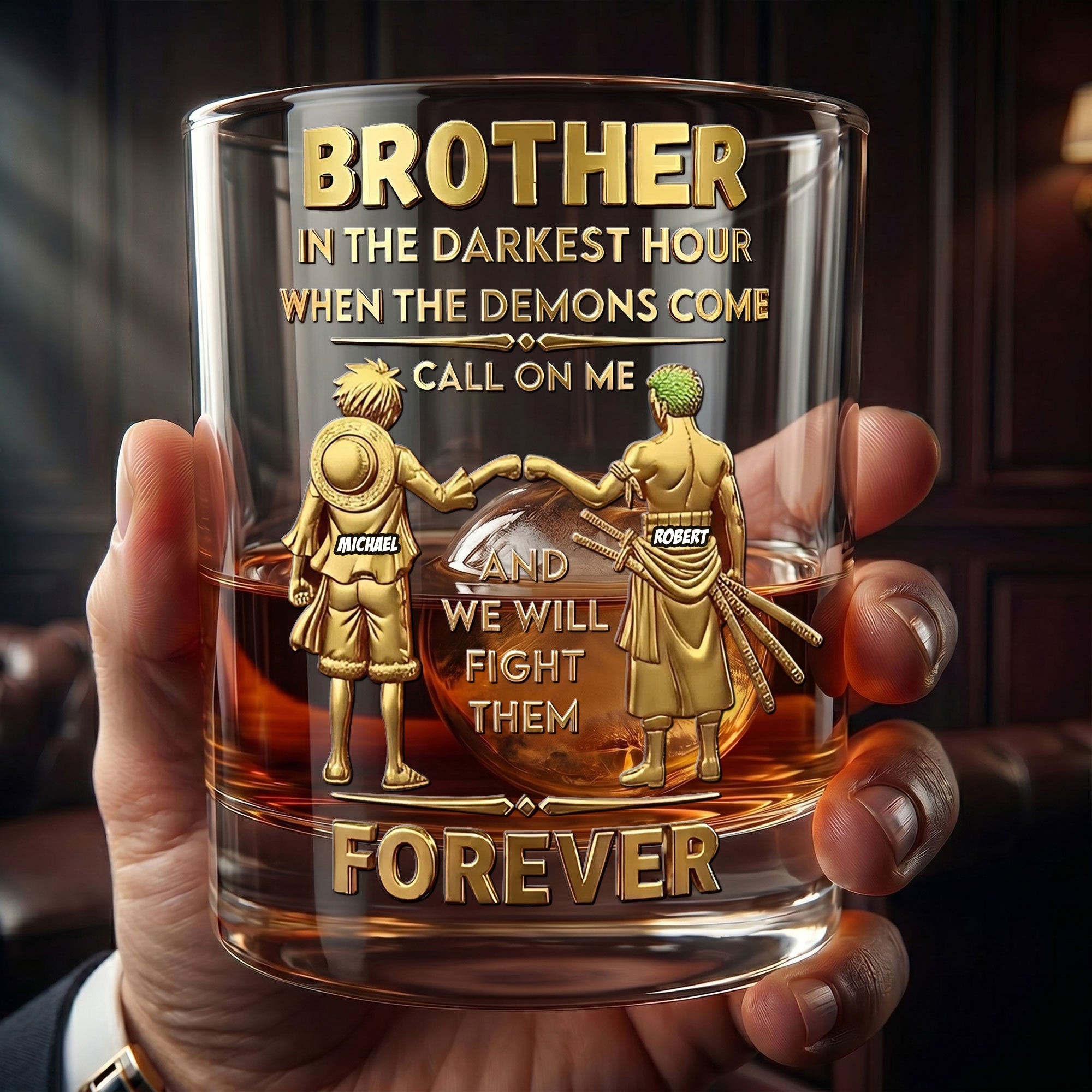Brotherhood in Adventure - Personalized Anime Adventure Brother Round Glass Glass PopCulturePrints