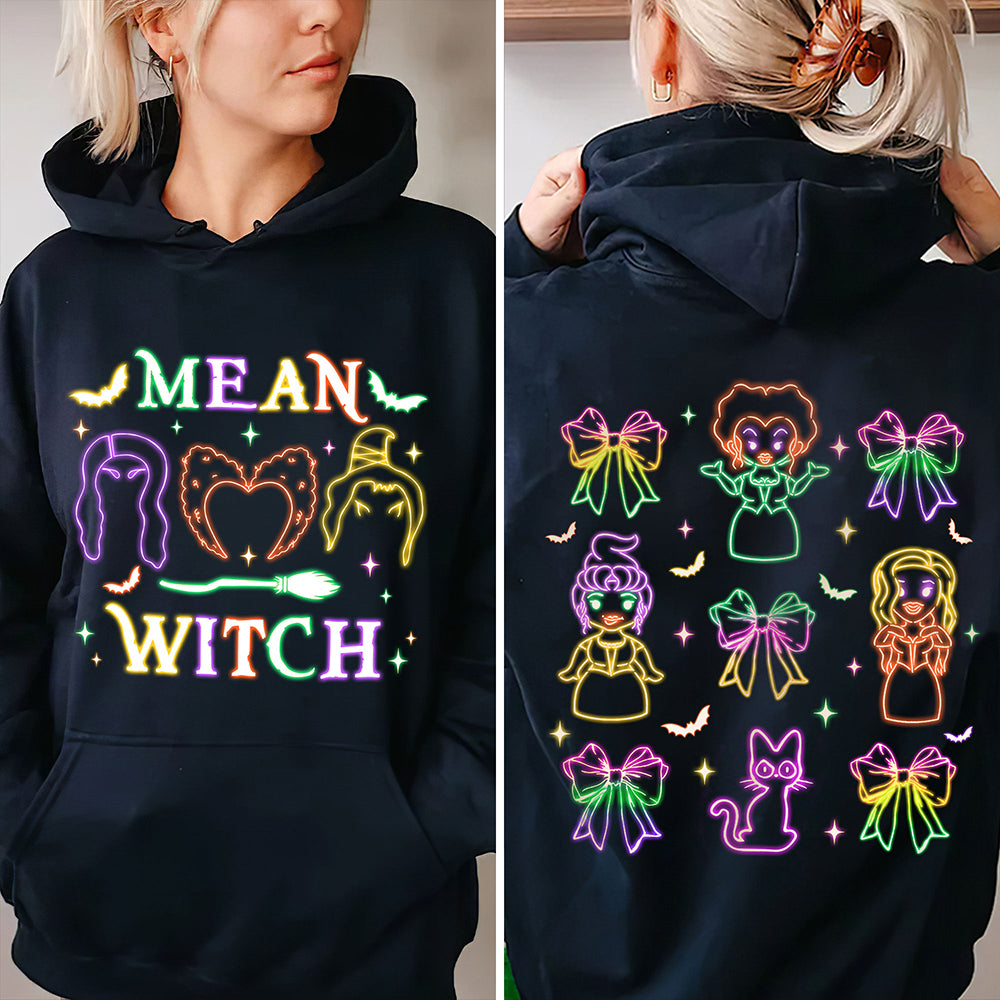 Glow in the Dark 'Mean Witch' Halloween Shirt AOP Products PopCulturePrints