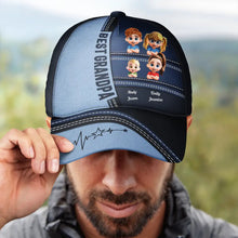 Load image into Gallery viewer, Best Dad Cap - Personalized Classic Cap with Cute Kids Design Classic Cap PopCulturePrints

