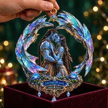 Load image into Gallery viewer, I See You, My Love - Blue Alien Couple Christmas Ornament - Personalized Gift for Christmas
