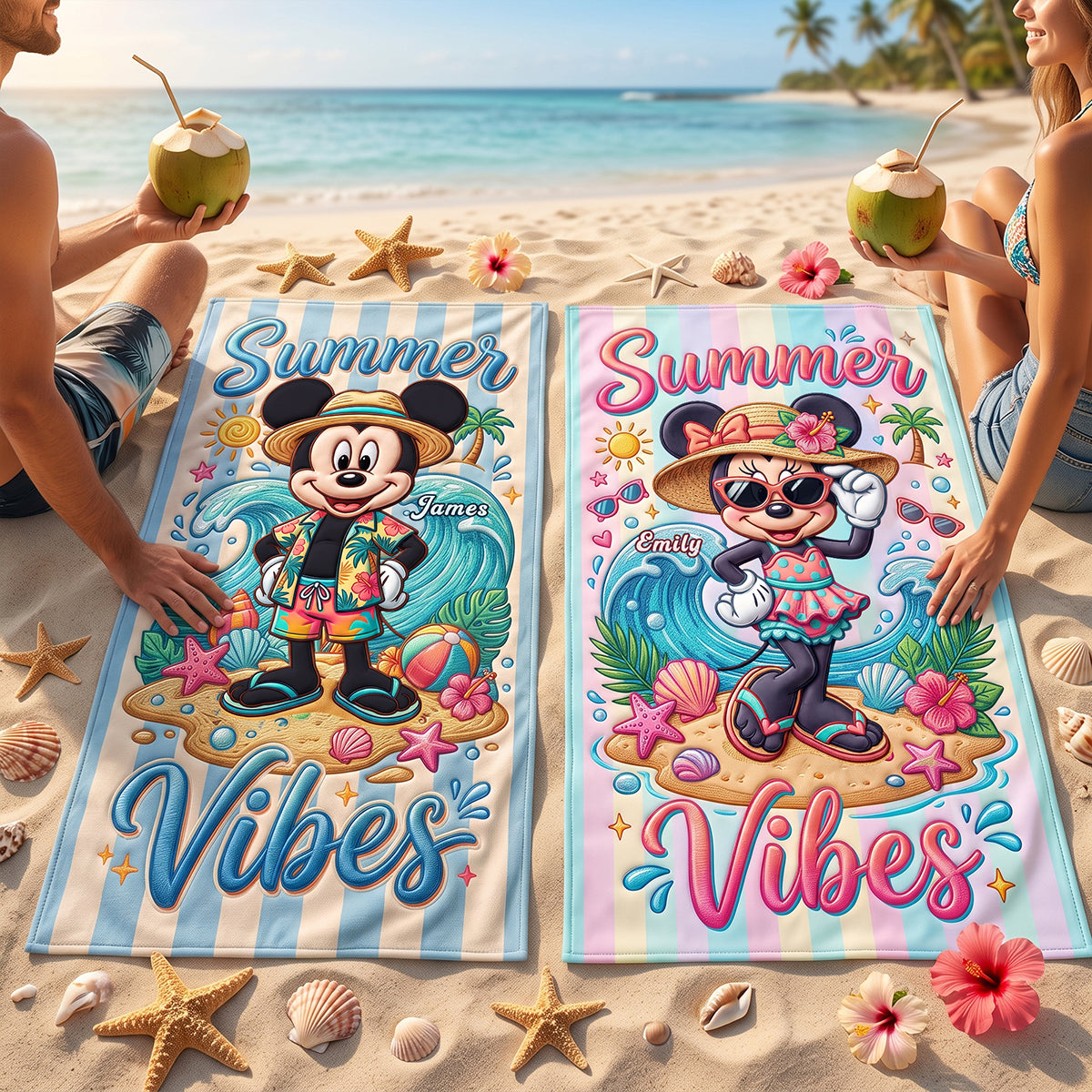 “Summer is a state of mind” - Beach Towel, Personalized Gift for Beach Lovers