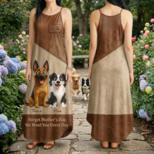 Load image into Gallery viewer, “Forget Mother's Day, We Woof You Every Day” - Personalized Dog Mom Suspender Maxi Dress - Custom Gifts for Moms, Grandma, Dog Lovers Dress PopCulturePrints
