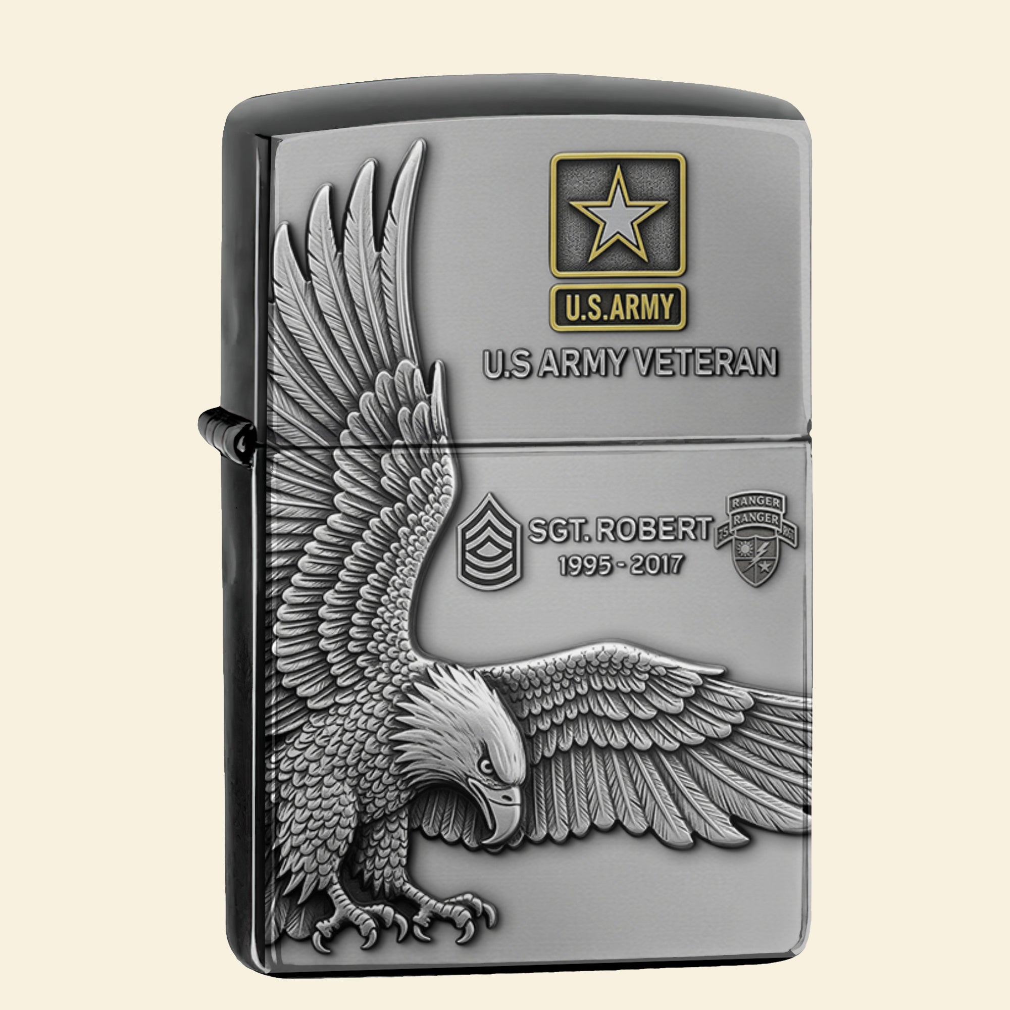 "Honor Your Service with Every Flick" - Badass Military Lighter - Personalized Gift for Veterans Lighter PopCulturePrints