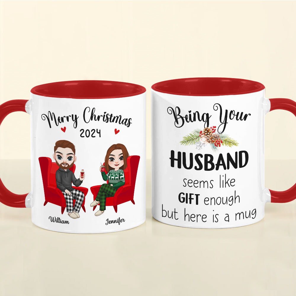 Custom Christmas Couple Mugs 2024 | Valentine's Day Gifts | Holiday Gift Ideas Coffee Mug PopCulturePrints