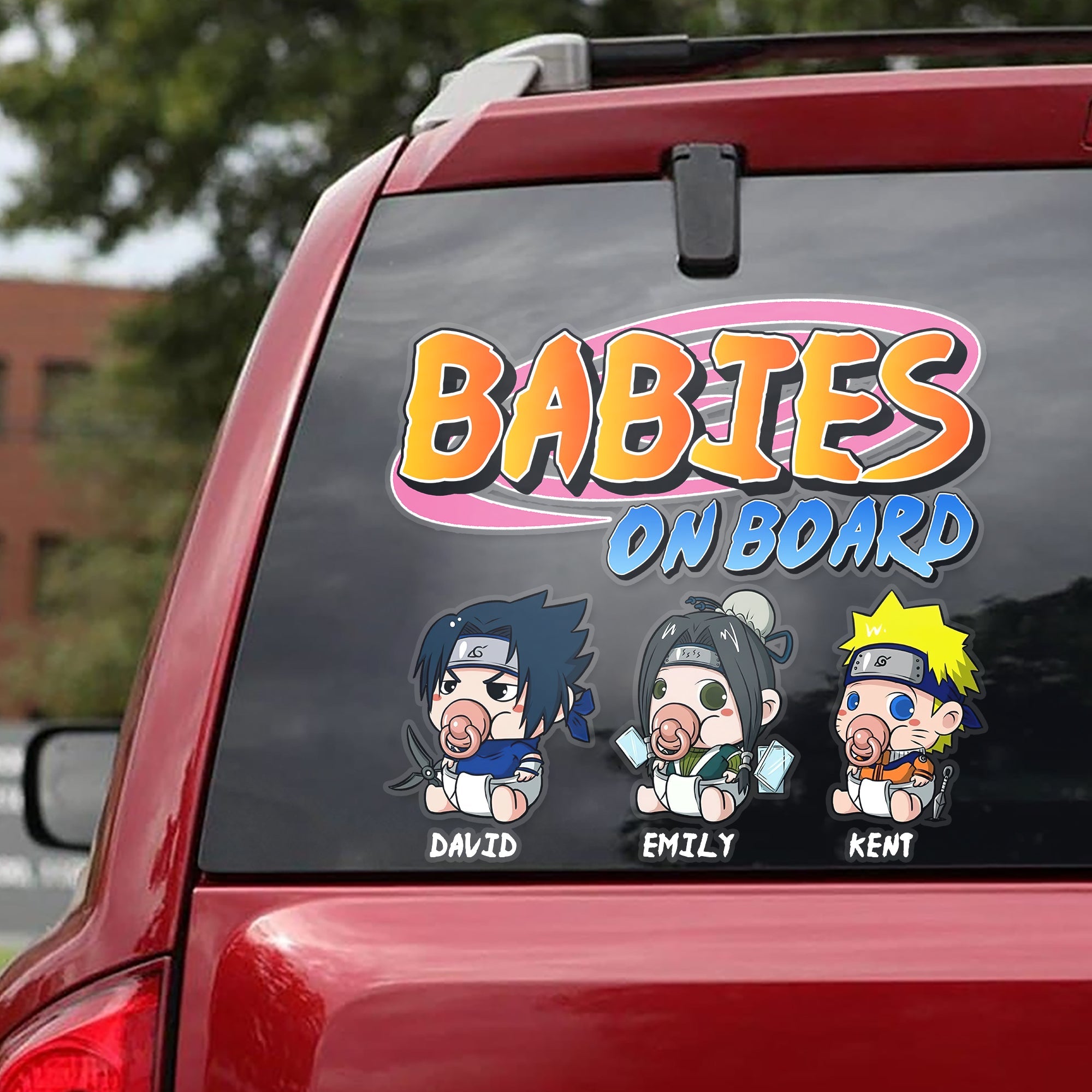 Personalized Cartoon Baby On Board Car Decal Decal Sticker PopCulturePrints