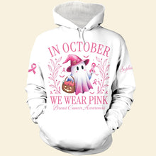 Load image into Gallery viewer, Personalized In October We Wear Pink Ghost Breast Cancer Awareness Shirt
