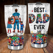 Load image into Gallery viewer, Best Dad Ever Personalized Superhero Tumbler Tumbler Cup PopCulturePrints
