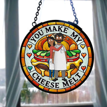 Load image into Gallery viewer, Personalized Stained Glass Suncatcher for Couples - Unique Valentine&#39;s Day Gifts Ornament PopCulturePrints
