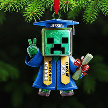 Load image into Gallery viewer, &quot;Celebrate Your Achievement!&quot; - Personalized Graduation Ornament - Custom Gift for Graduates, Friends, and Family Ornament PopCulturePrints
