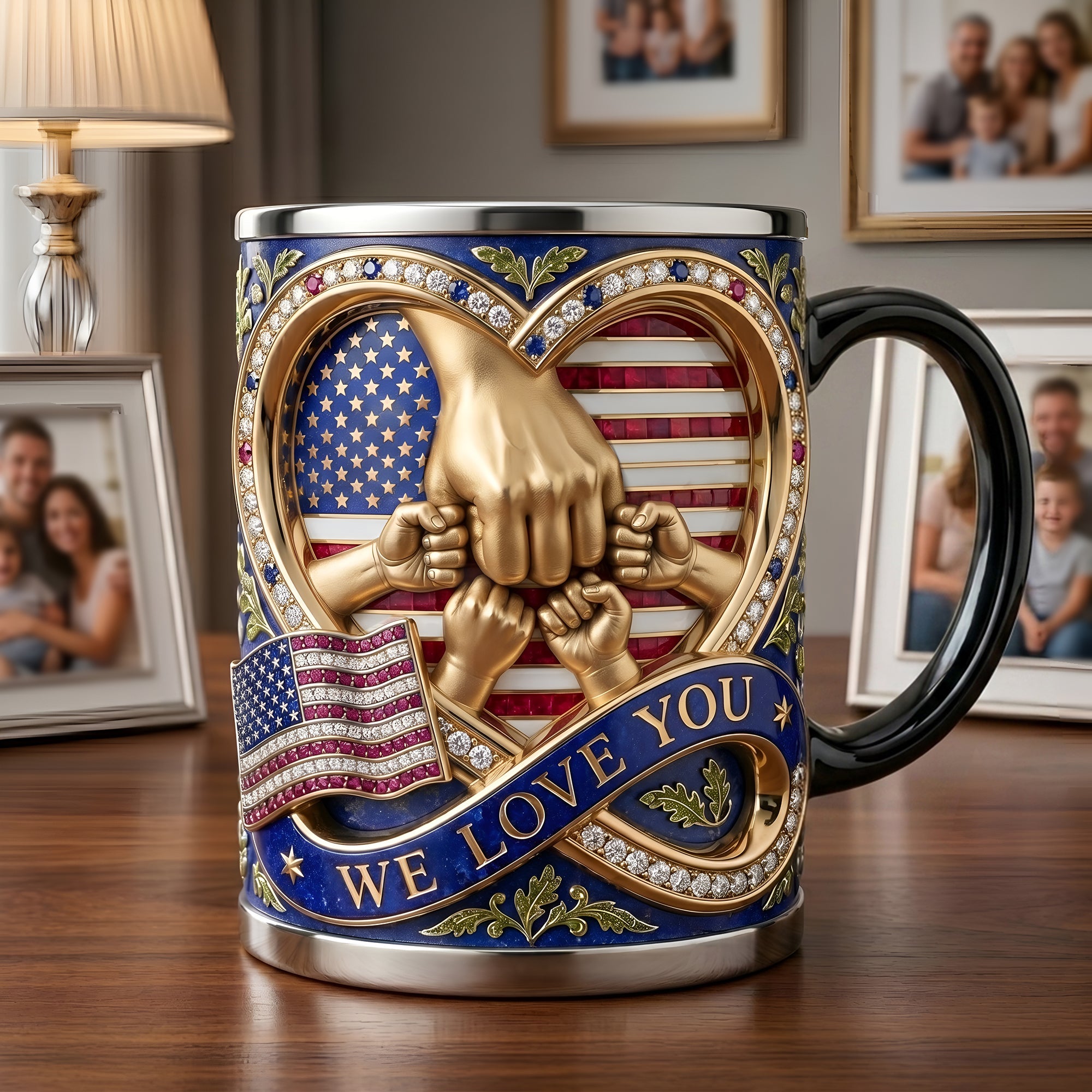 We Love You Dad - Celebrate America's 250th Anniversary - Custom Magic Mug Gift for Dads & Grandpas