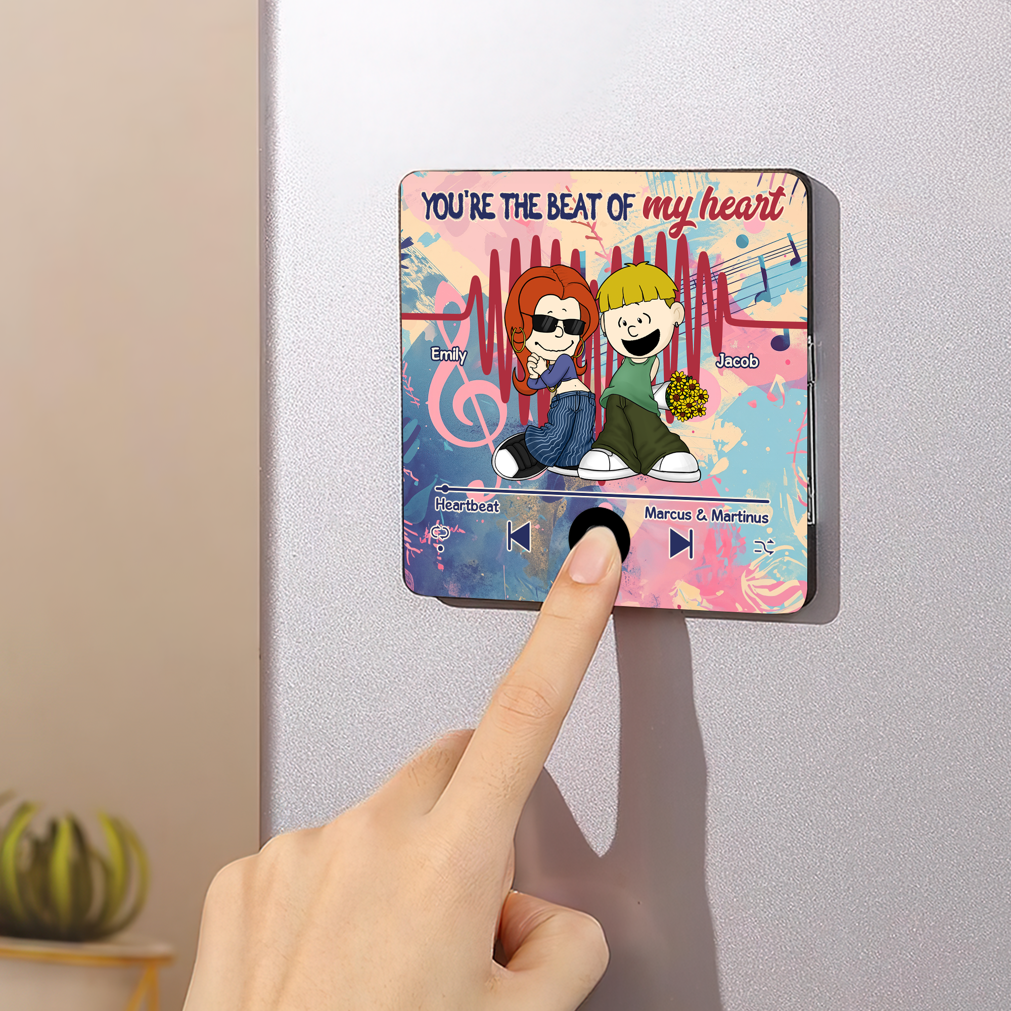 Custom Y2K Music Fridge Magnet | Personalized Couple Gift | Valentine's Day Gifts Fridge Magnet PopCulturePrints