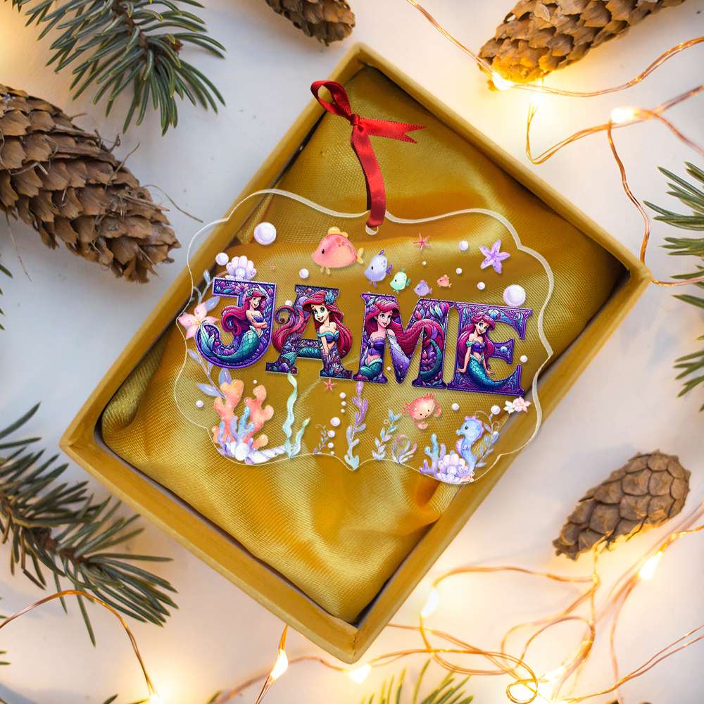 Personalized Mermaid Alphabet Ornament for Movie Lovers Ornament PopCulturePrints