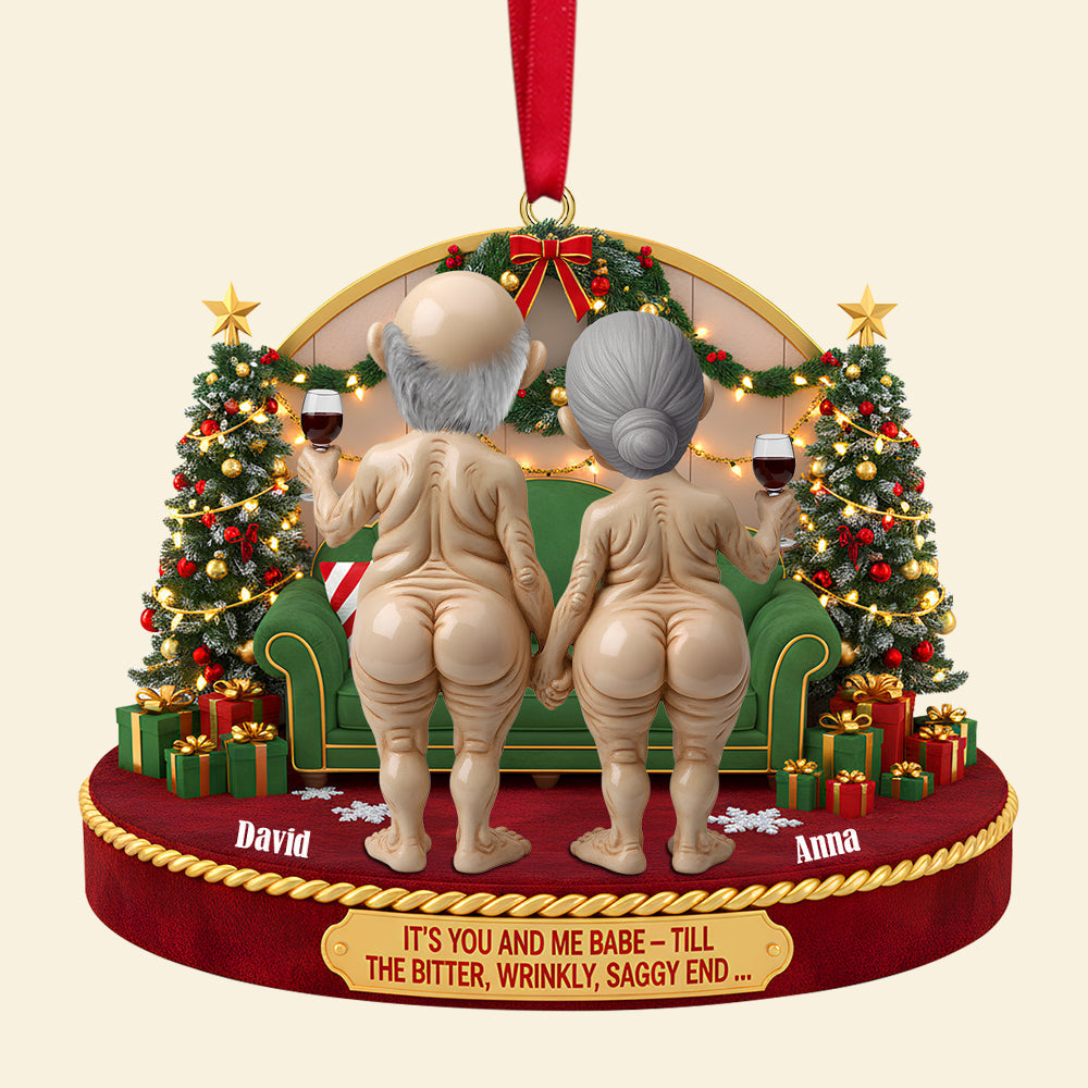 "It's You and Me, Babe - Personalized Christmas Ornament for Couples" Ornament PopCulturePrints