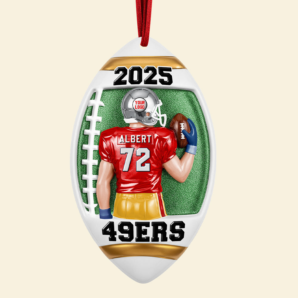 Celebrate the Game: Custom American Football Player Ornament - Personalized Gifts for Sports Enthusiasts Ornament PopCulturePrints