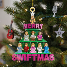 Load image into Gallery viewer, &quot;Merry Swiftmas!&quot; – Personalized Acrylic Ornament for Music Lovers – Custom Gift for Friends, Family, and Swifties Ornament PopCulturePrints
