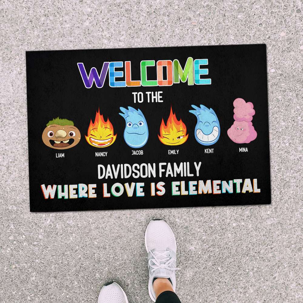Personalized Elemental Family Welcome Doormat Doormat PopCulturePrints