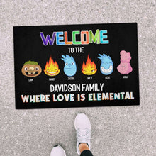 Load image into Gallery viewer, Personalized Elemental Family Welcome Doormat Doormat PopCulturePrints
