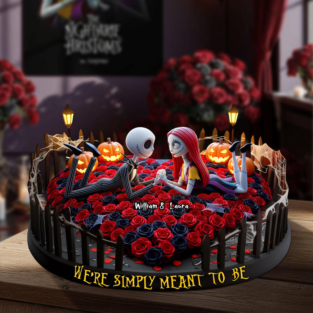 We're Simply Meant to Be - Horror Couple Plaque | Personalized Gift for Couples Shaped Plaques PopCulturePrints