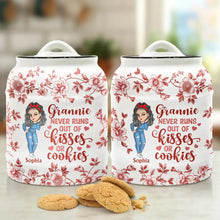 Load image into Gallery viewer, Grandma Never Runs Out Of Kisses Or Cookies - Personalized Cookie Jar for Grandma Cookie Jar PopCulturePrints
