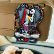 Load image into Gallery viewer, &quot;Drive Safe, My Love!&quot; - Naughty Spooky Couple Car Visor Clip - Personalized Gift for Couples Car Visor Clip PopCulturePrints
