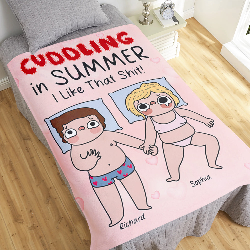 Personalized Cuddling Summer Blanket for Couples Blanket PopCulturePrints